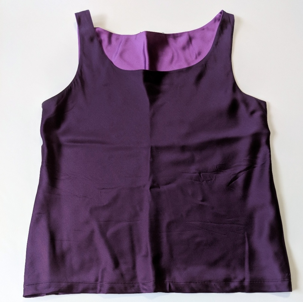 Lafayette 148 Sleeveless Silk Purple Blouse Top 10